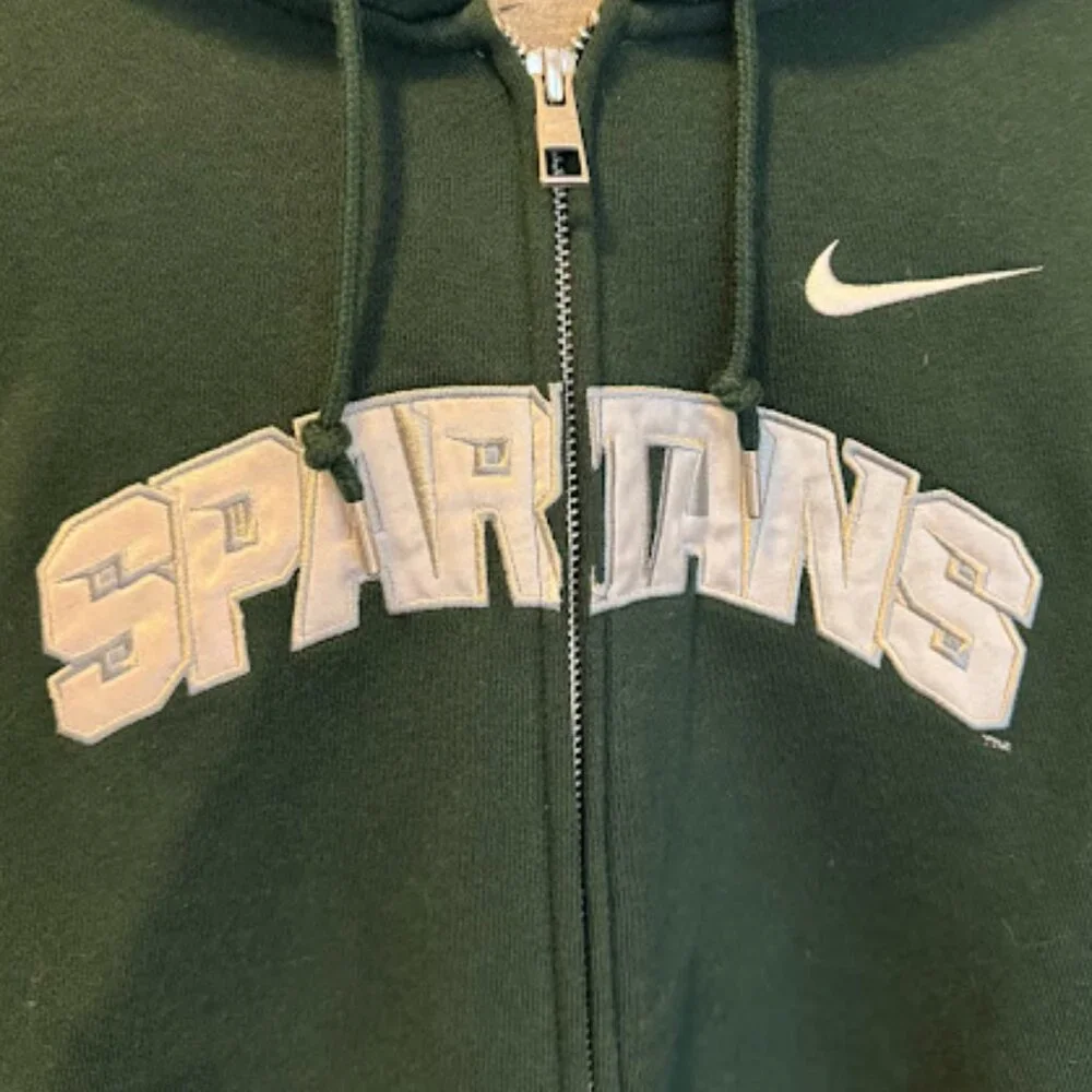 Nike Michigan State Spartans Zipper Fleece Hoodie - Picture 3 of 4